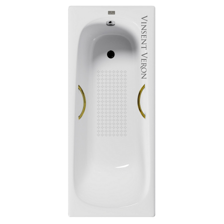 Ванна чугунная Vinsent Veron Concept VCO1507042H/VH0015GD-AS 150х70 пристенная прямоугольная с ножками с ручками