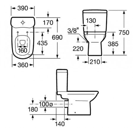 Чаша унитаза напольная Roca Giralda 7342466000 цвет белый без бачка без сиденья смыв торнадо