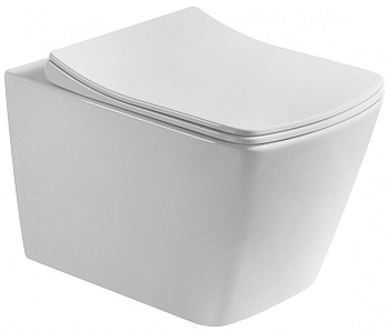 Чаша унитаза подвесная Art&Max TECHNO AM9310CHR цвет белый без сиденья безободковая каскадный смыв