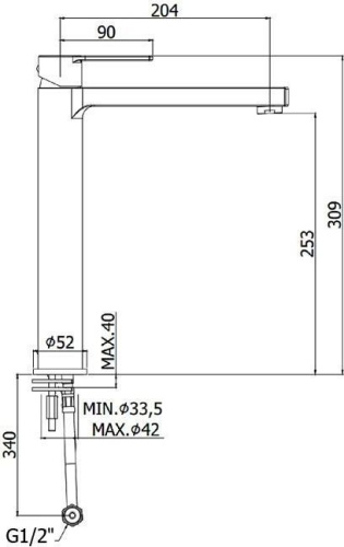 Смеситель Paffoni Ringo RIN081NO на столешницу черный - фото 2