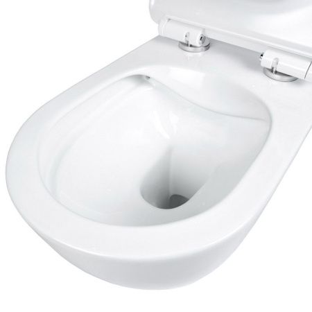 Унитаз подвесной Bond Oval F01-10Long белый с сиденьем микролифт безободковый душевой смыв