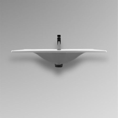 Раковина из сантехнического фарфора Bond Cube S05-800 80х50 встраиваемая цвет белый 1 отверстие под смеситель