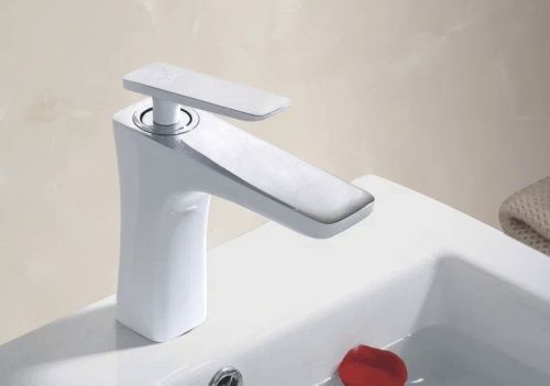 Смеситель Rose R1601F на раковину белый/хром - фото 4