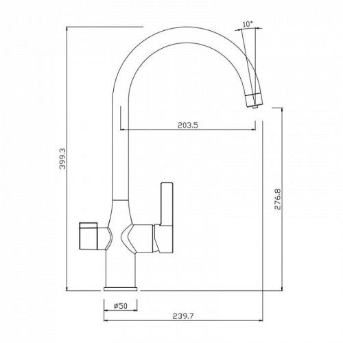 Смеситель для кухни IDDIS Pure PURBNFJi05 на столешницу хром - фото 3