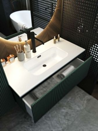 Тумба под раковину La Fenice Terra FNC-01-TER-G-100 100х50 подвесная цвет серый