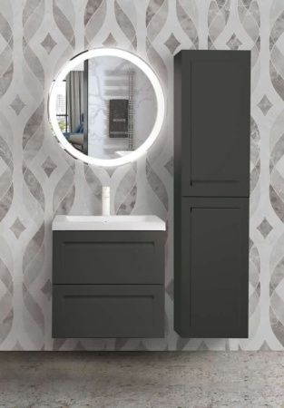 Тумба под раковину Art&Max PLATINO AM-Platino-600-2C-SO-GM-Cer 60х50 подвесная цвет серый