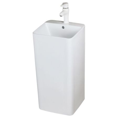 Раковина из сантехнического фарфора Melana B125-805 40х40 напольная цвет белый 1 отверстие под смеситель