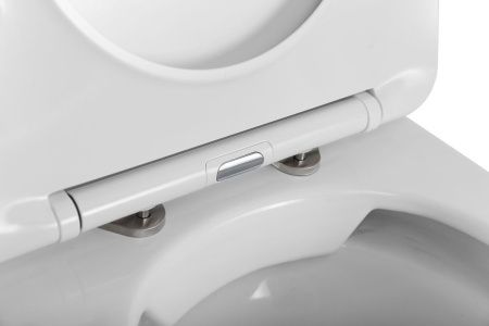 Унитаз приставной BelBagno FLAY-R BB1003CBR/SC белый с сиденьем микролифт безободковый каскадный смыв