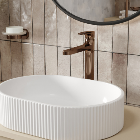 Смеситель WasserKRAFT Asphe 7700 7703H на столешницу золото розовое