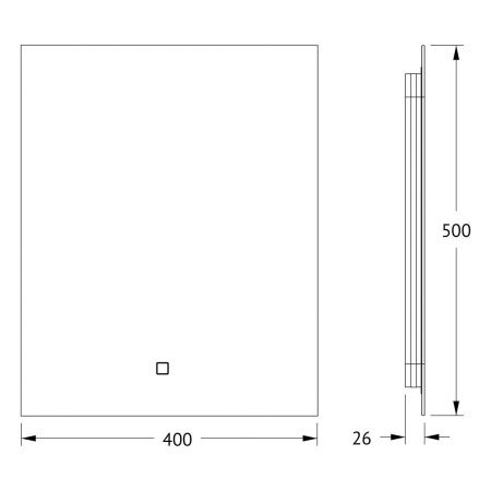 Зеркало с подсветкой Defesto GLOW DF 2511S 40х50 подвесное