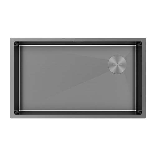 Мойка кухонная Paulmark NEXT-SKEW 74 UNI PM887444-GM 74х44 воронёная сталь