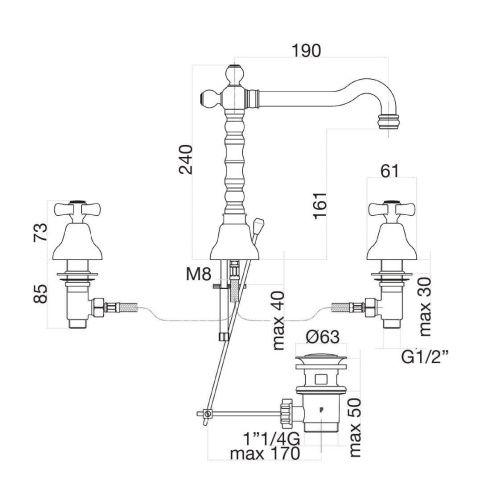 Смеситель Fiore 26OO0637 на раковину золото - фото 3