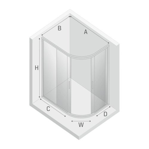 Душевой уголок New Trendy NEW MAXIMA K-0578 120х85 стекло прозрачное профиль хром без поддона - фото 3