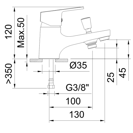 Смеситель Clever GO! 61899 на борт ванны хром