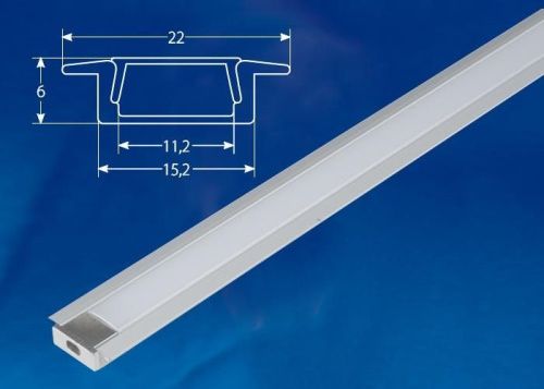 Профиль встраиваемый (UL-00005026) Uniel UFE-K UFE-K01 Silver/Frozen 200 Polybag - фото 2