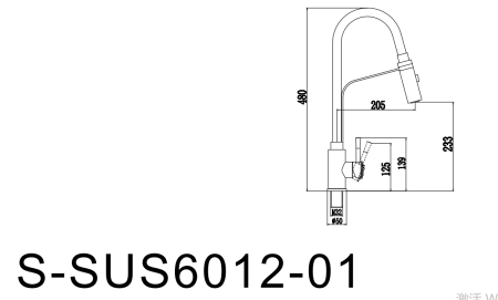 Смеситель для кухни Savol S-SUS6012-01 на мойку сатин