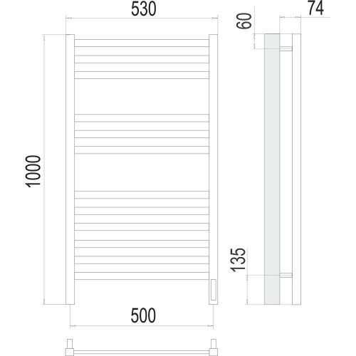 Полотенцесушитель Terminus 4670078526519 53х100 электрический хром - фото 3