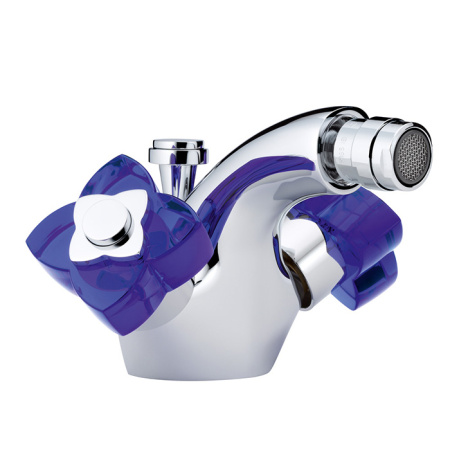 Смеситель THG Ptale de cristal bleu U6B-A02-3202 на биде хром