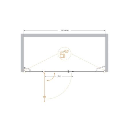 Душевая дверь Cezares VERONA VERONA-W-B-13-60+60/40-P-Cr-L 160х195 стекло рифленое профиль хром