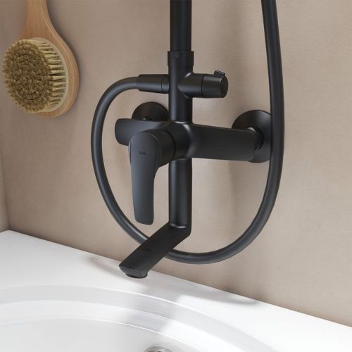 Душевая стойка IDDIS Ray RAYBL3Fi06 настенная цвет черный - фото 3