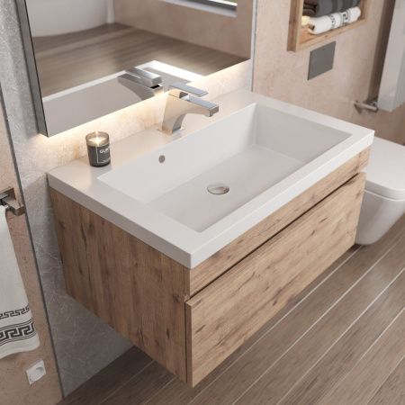 Тумба под раковину Uperwood Eva 3930213465 70х50 подвесная цвет коричневый