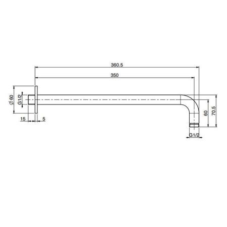 Держатель верхнего душа Fima Carlo Frattini Spillo Steel F2945INOX нержавеющая сталь