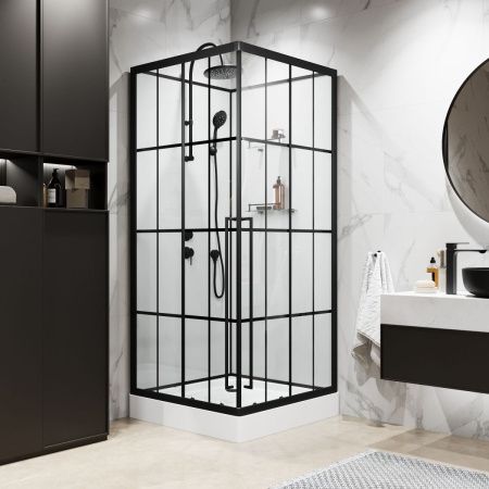 Душевая кабина Niagara Standart ST100/15QL/KL/BKT 100х100 квадратная без крыши ориентация универсальная