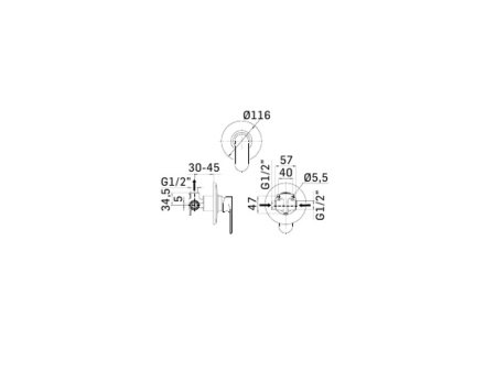 Внутренняя часть встраиваемого смесителя для душа Mamoli Sadler 37030000002K