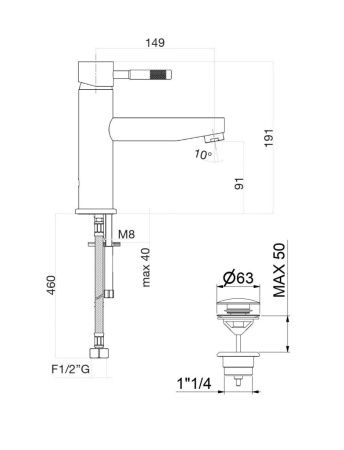 Смеситель Fiore 44NN5276 на раковину черный