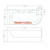 Ванна акриловая Frank 2015106 170х80 угловая асимметричная с каркасом