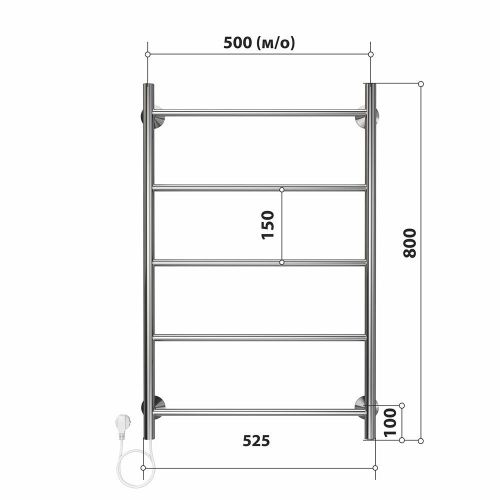 Полотенцесушитель Stelmix 4670078543134 53х80 электрический хром - фото 3