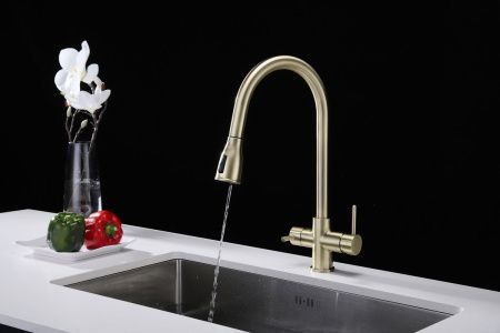 Смеситель для кухни Paulmark LANGE La214212-BR на мойку бронза