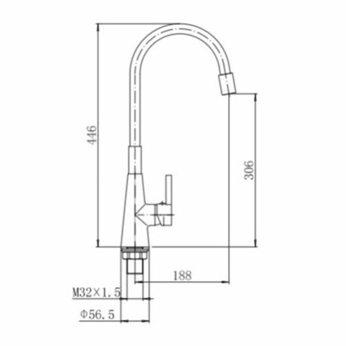 Смеситель для кухни Fashun A4153+B07 на мойку хром/серый - фото 3