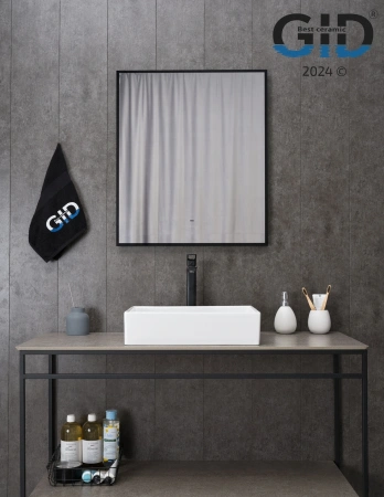 Раковина керамическая Gid Geométrico 51225 50х30 накладная цвет белый без отверстий под смеситель