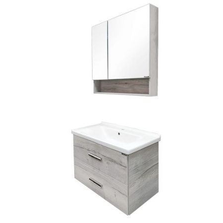 Тумба с раковиной Comforty Парма 00004143491CF 80х50 подвесная цвет серый