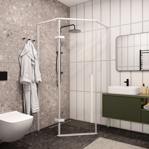 Душевой уголок Cerutti SPA C2AW 100х100 стекло прозрачное профиль белый - фото 3