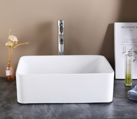 Раковина из санфаянса CeramaLux 9103 48х38 накладная цвет белый