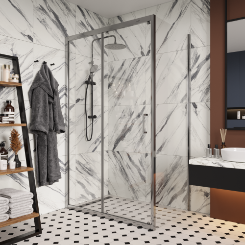 Душевой уголок Cerutti SPA GLORIA120 80х120 стекло прозрачное профиль хром глянцевый - фото 4
