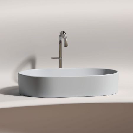 Раковина из сантехнического фарфора Ceramica Nova ELEMENT CN6048MSG 60х40 накладная цвет серый без отверстий под смеситель