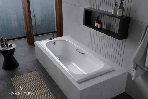 Ванна чугунная Vinsent Veron Concept VCO1507042H/VH0015CH-AS 150х70 пристенная прямоугольная с ножками с ручками - фото 3 Ванна чугунная Vinsent Veron Concept VCO1507042H/VH0015CH-AS 150х70 пристенная прямоугольная с ножками с ручками - фото 3