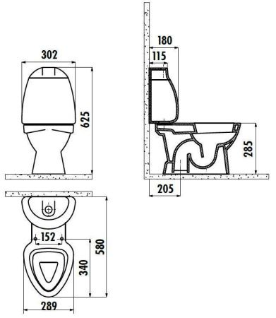Чаша унитаза напольная Creavit COCUK CK300-11CB00E-0000+KC0802.01.0000E цвет белый без бачка с сиденьем микролифт