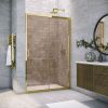 Душевая дверь Vegas-Glass ZP TUR+NOVO ZP TUR NOVO 180 09 05 180х200 стекло тонированное профиль золото