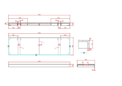 Столешница Armadi Art Flat 869-160-NM 161х46 накладная цвет черный - фото 2