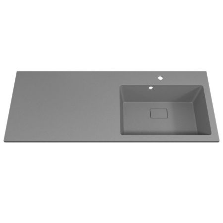 Раковина из искусственного камня Uperwood Cosmos Quartz RCosmos120RS 120х50 над стиральной машиной цвет серый