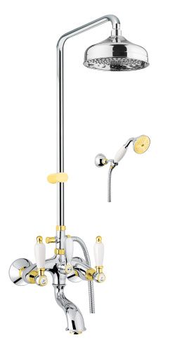 Душевая стойка Fiore 02CO0615 настенная цвет хром/золото - фото 2