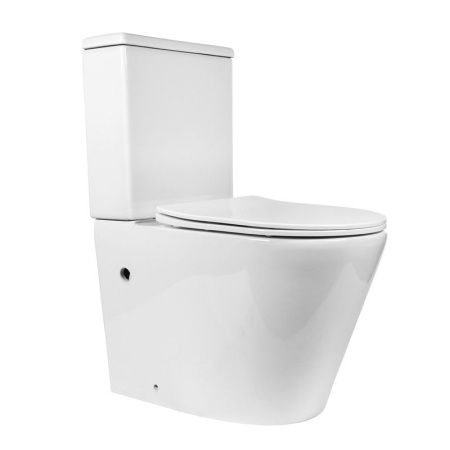 Унитаз напольный с бачком Bond Oval F03-00 белый с сиденьем безободковый душевой смыв