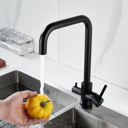 Смеситель для кухни Raffine F118H на мойку черный