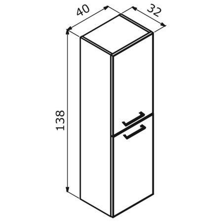 Шкаф-пенал Orka Salerno 3005748 40х140 подвесной цвет зеленый/коричневый