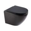 Унитаз подвесной Melana 310311MBSt-805 черный с сиденьем микролифт безободковый душевой смыв