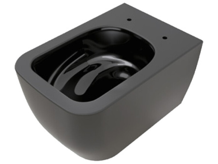 Чаша унитаза подвесная Scarabeo Teorema 2.0 5126/TW B49 цвет черный без сиденья безободковая смыв торнадо